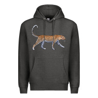 Charcoal Heather leopard Premium Hoodie - LillyAllenDesigns