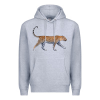 Heather Grey leopard Premium Hoodie - LillyAllenDesigns