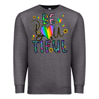 Charcoal Heather be you tiful Premium Sweatshirt - CowhideDigitalArt