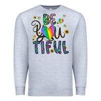 Heather Grey be you tiful Premium Sweatshirt - CowhideDigitalArt