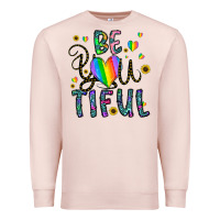 Pale Pink be you tiful Premium Sweatshirt - CowhideDigitalArt