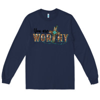 Navy you are worthy cross Long Sleeve Tee - BarkalooDesign