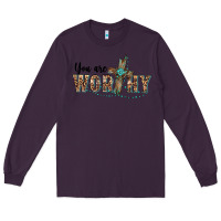 Plum you are worthy cross Long Sleeve Tee - BarkalooDesign
