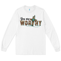 White you are worthy cross Long Sleeve Tee - BarkalooDesign