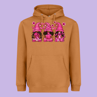Breast Cancer Afro Gnomies Heavyweight Hoodie Designed By Texasbilliewilder