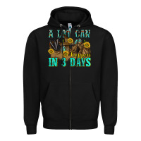 Black a lot can happen in 3 days western Zipper Hoodie - texasbilliewilder