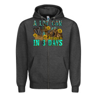 Charcoal Heather a lot can happen in 3 days western Zipper Hoodie - texasbilliewilder