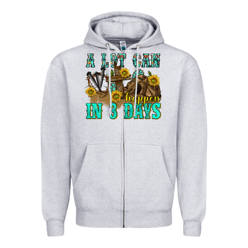 A Lot Can Happen In 3 Days Western Zipper Hoodie by texasbilliewilder | Teevron