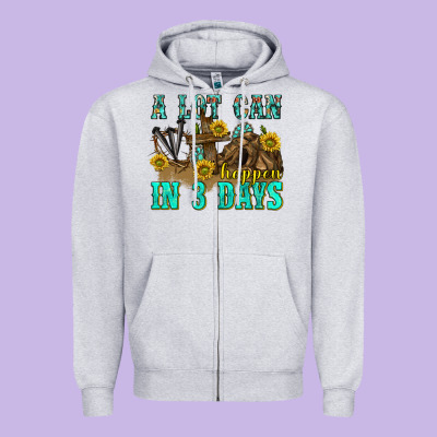 A Lot Can Happen In 3 Days Western Zipper Hoodie Designed By Texasbilliewilder