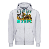 Heather Grey a lot can happen in 3 days western Zipper Hoodie - texasbilliewilder