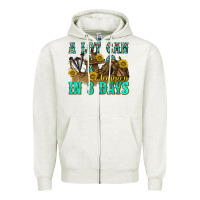 Oatmeal Heather a lot can happen in 3 days western Zipper Hoodie - texasbilliewilder