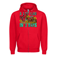 Red a lot can happen in 3 days western Zipper Hoodie - texasbilliewilder
