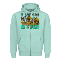 Seafoam a lot can happen in 3 days western Zipper Hoodie - texasbilliewilder