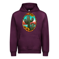 Mauve Wine serape and sunflower cactus Urban Hoodie - Jasminsmagicworld