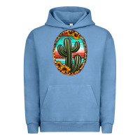 Pigment Pebble Blue serape and sunflower cactus Urban Hoodie - Jasminsmagicworld