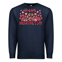 Navy happy valentines day dog pet Premium Sweatshirt - RacoonDesign