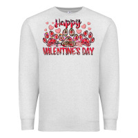 Oatmeal Heather happy valentines day dog pet Premium Sweatshirt - RacoonDesign