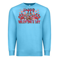 Ocean Blue happy valentines day dog pet Premium Sweatshirt - RacoonDesign