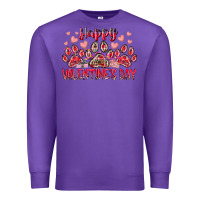 Purple happy valentines day dog pet Premium Sweatshirt - RacoonDesign