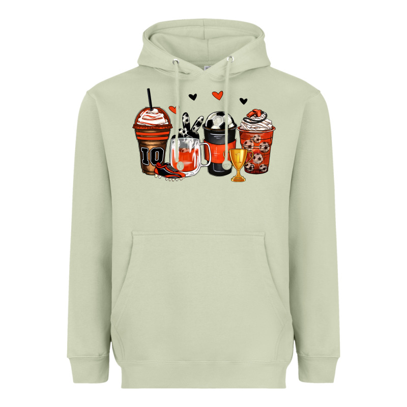 Soccer Coffee Cups Heavyweight Hoodie by Zillion Design Studio | Teevron
