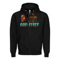Black a wise man puts god first Zipper Hoodie - texasbilliewilder