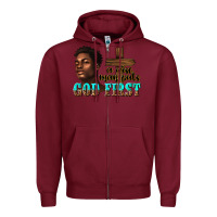 Burgundy a wise man puts god first Zipper Hoodie - texasbilliewilder