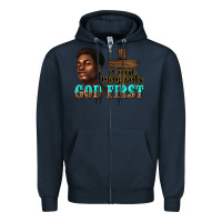 Navy a wise man puts god first Zipper Hoodie - texasbilliewilder