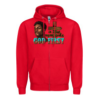 Red a wise man puts god first Zipper Hoodie - texasbilliewilder