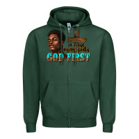 Sports Green a wise man puts god first Zipper Hoodie - texasbilliewilder
