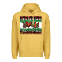 Antique Gold Peace Love Christmas Trees Premium Hoodie - Jasminsmagicworld