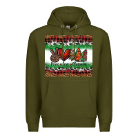 Army Green Peace Love Christmas Trees Premium Hoodie - Jasminsmagicworld