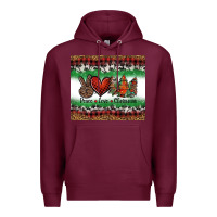 Burgundy Peace Love Christmas Trees Premium Hoodie - Jasminsmagicworld