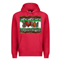 Cardinal Peace Love Christmas Trees Premium Hoodie - Jasminsmagicworld