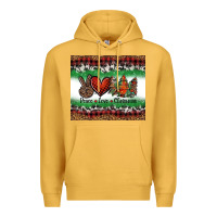 Mustard Peace Love Christmas Trees Premium Hoodie - Jasminsmagicworld