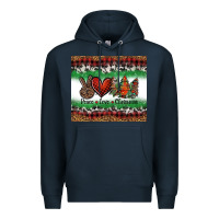 Navy Peace Love Christmas Trees Premium Hoodie - Jasminsmagicworld