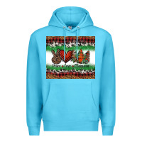 Ocean Blue Peace Love Christmas Trees Premium Hoodie - Jasminsmagicworld