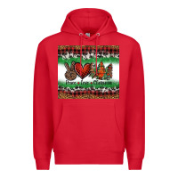 Red Peace Love Christmas Trees Premium Hoodie - Jasminsmagicworld