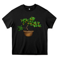 Black Guava Tree Bonsai Illustrations Heavy Core Tee - LillyAllenDesigns