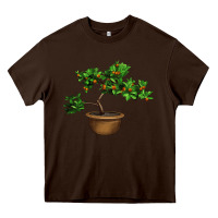Chocolate Brown Guava Tree Bonsai Illustrations Heavy Core Tee - LillyAllenDesigns