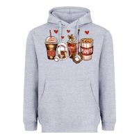 Heather Grey baseball coffee cups Heavyweight Hoodie - Zillion Design Studio