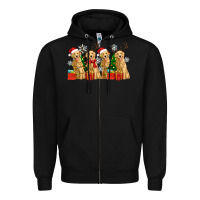 Black golden dogs with christmas Zipper Hoodie - Zillion Design Studio
