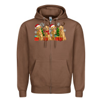 Chestnut golden dogs with christmas Zipper Hoodie - Zillion Design Studio