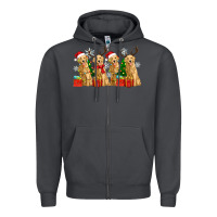Smoke golden dogs with christmas Zipper Hoodie - Zillion Design Studio