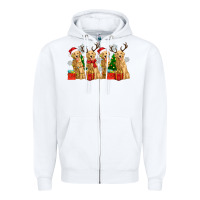 White golden dogs with christmas Zipper Hoodie - Zillion Design Studio