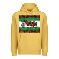 Antique Gold Peace Love Christmas Trees Premium Hoodie - Jasminsmagicworld