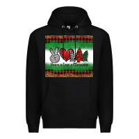 Black Peace Love Christmas Trees Premium Hoodie - Jasminsmagicworld
