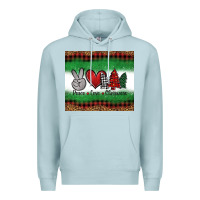 Blue Mist Peace Love Christmas Trees Premium Hoodie - Jasminsmagicworld