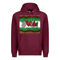 Burgundy Peace Love Christmas Trees Premium Hoodie - Jasminsmagicworld
