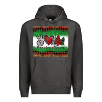 Charcoal Heather Peace Love Christmas Trees Premium Hoodie - Jasminsmagicworld