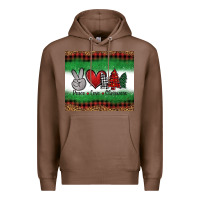 Chestnut Peace Love Christmas Trees Premium Hoodie - Jasminsmagicworld